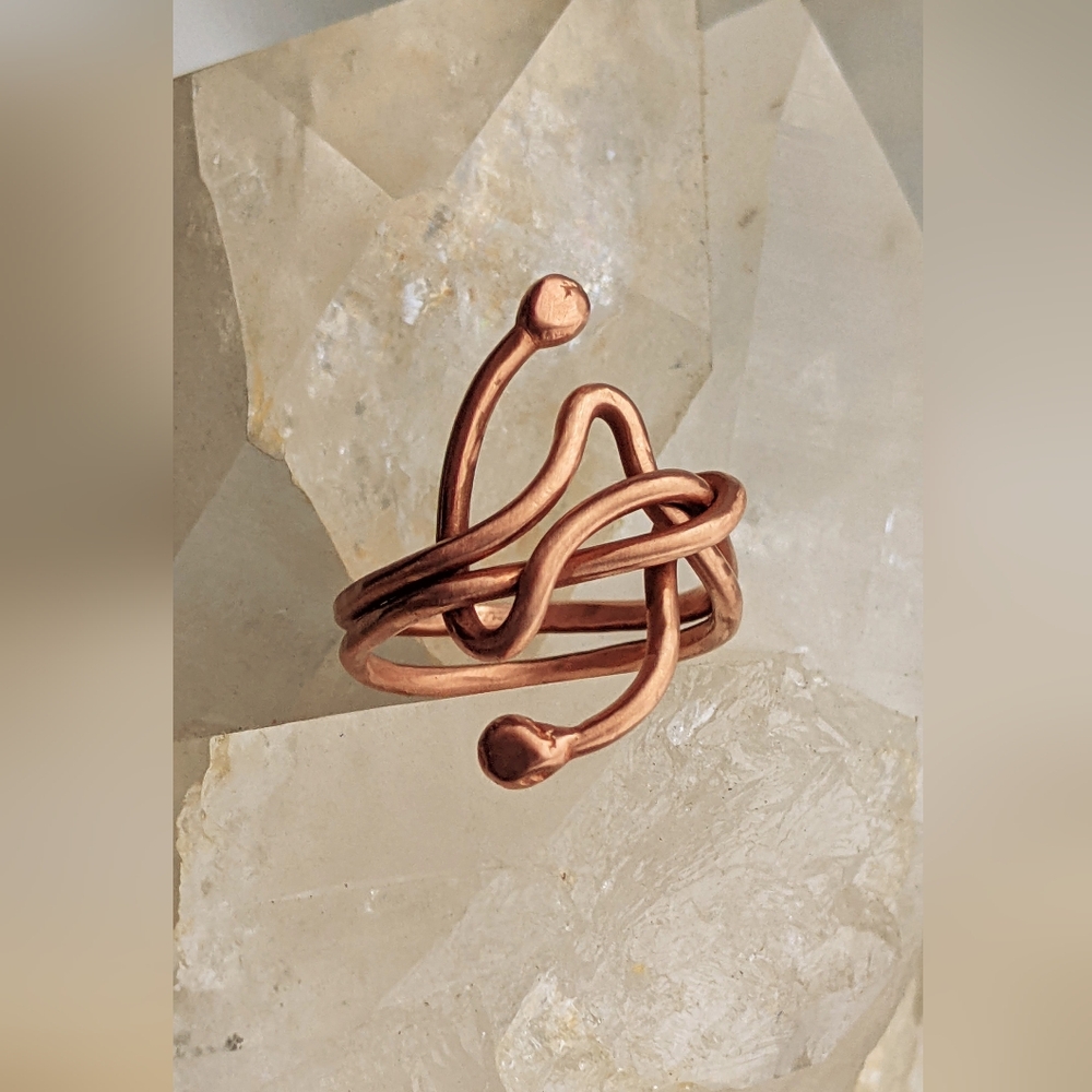 Dynamic Copper Ring Artisan Crafted - image 6
